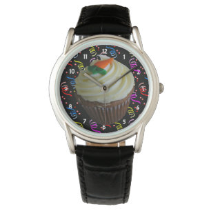Cupcake de carottes et Confetti Montre en cuir noi