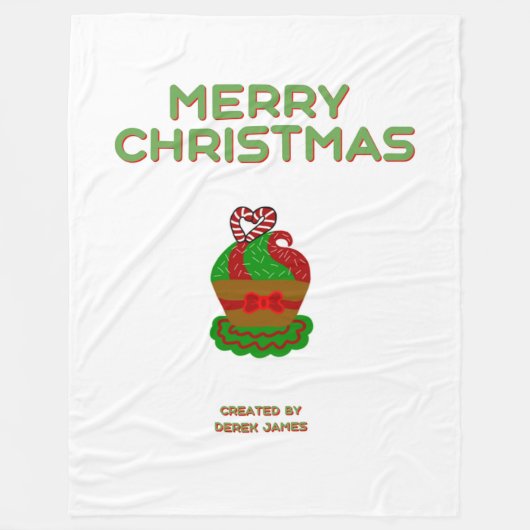 Cupcake de Noël Grosse couverture en polaire (Devant)