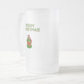 Cupcake de Noël Grosse Mug de verre givrée (Devant gauche)