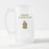 Cupcake de Noël Grosse Mug de verre givrée (Gauche)