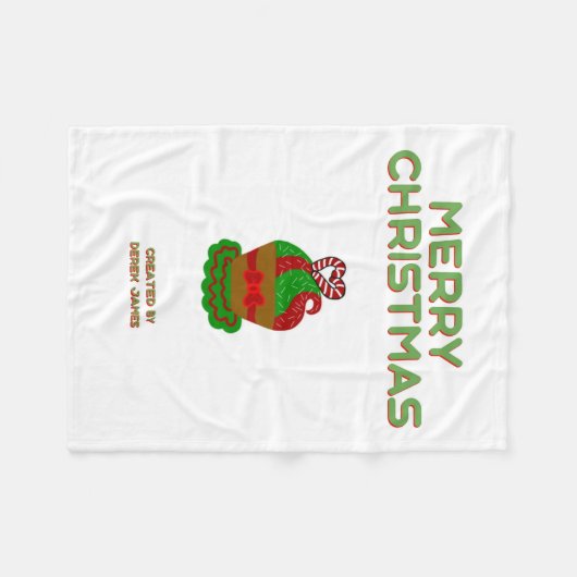 Cupcake de Noël petite couverture en polaire (Devant (Horizontal))