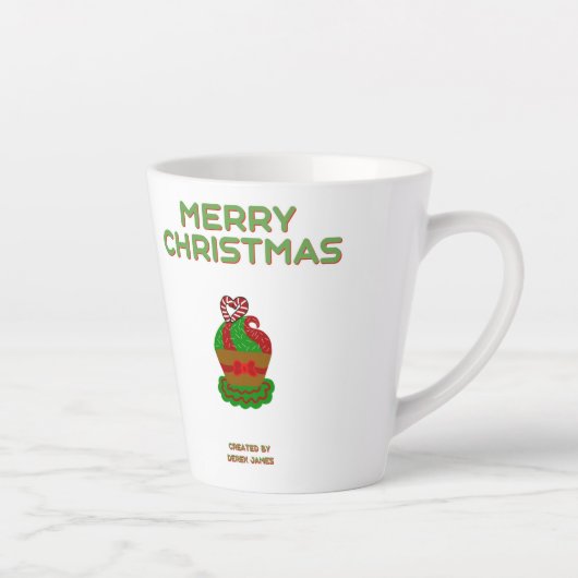 Cupcake de Noël Petite Mug latte (Droite)