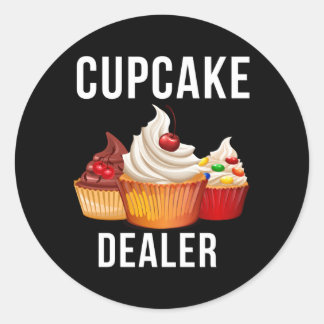 Cupcake Dealer Bakker gebak bakken Ronde Sticker