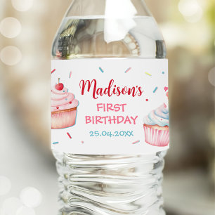 Cupcake Decorating Party Schattigee Baking Girl Ve Waterfles Etiket