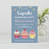 Cupcake decoreren Party Girl Verjaardag Kaart (Staand voorkant)