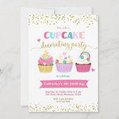 Cupcake Decorting Party Invitation Kaart (Voorkant)