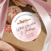 Cupcake Desserts Blush Roze Waterverf Gebak Chef Ronde Sticker