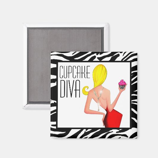 Cupcake DIVA Magneet (Voorkant / Achterkant)