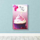Cupcake - Eat me Canvas Afdruk (Insitu (Houten vloer))