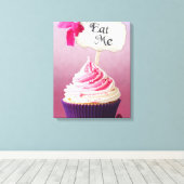 Cupcake - Eat me Canvas Afdruk (Insitu (Houten vloer))