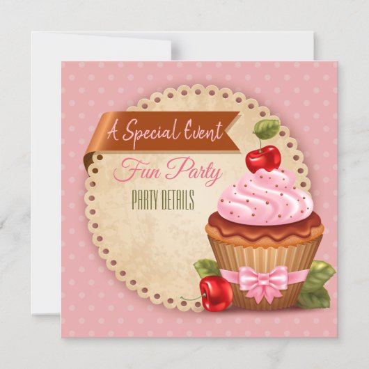 Cupcake Elke gebeurtenis Magnetische Uitnodiging (Voorkant)