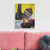 Cupcake en Cupcake Wijn Canvas Afdruk (Insitu (Woonkamer))