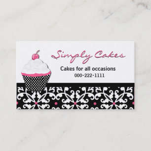 Cupcake en Damask Bakery Visitekaartje