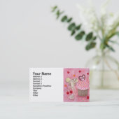 Cupcake en Labrador Fairies Painting Visitekaartje (Staand voorkant)