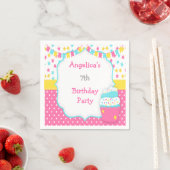 Cupcake en Sprinkles Birthday Party Servet (Insitu)