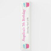 Cupcake en Sprinkles Birthday Party Spandoek (Verticaal)