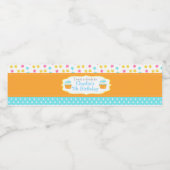 Cupcake en Sprinkles Birthday Party Waterfles Etiket (Enkel label)