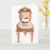 Cupcake en stoel stijl Kaarten (Gele Bloem)