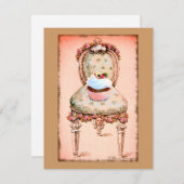 Cupcake et chaise Vintage Style Invitation Card (Devant / Derrière)