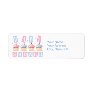 Cupcake-etiket Baby shower Etiket