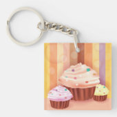 Cupcake Fantasy Kleurrijke snoepjes Sleutelhanger (Voorkant)