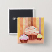 Cupcake Fantasy Kleurrijke snoepjes Vierkante Button 5,1 Cm (Voorkant /achterkant)