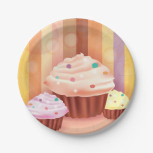 Cupcake Fantasy Kleurrijke Zoete Traktaties Papieren Bordje