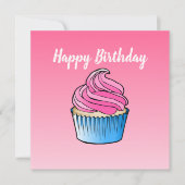 Cupcake Flat Greeting Carte d'anniversaire (Devant)