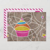 CUPCAKE formes invitation de partie (Devant / Derrière)