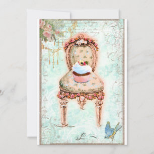 Cupcake French Victorian Invitation