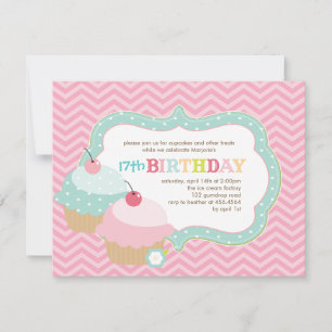 Cupcake Fun Colorful Birthday Party Kaart