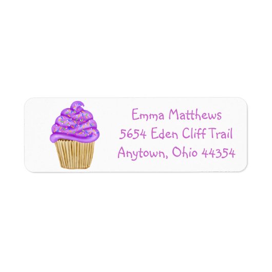 Cupcake Fun retour adreslabels Etiket (Voorkant)