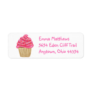 Cupcake Fun Return-adreslabels Etiket