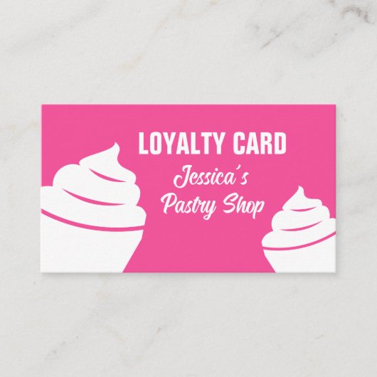Cupcake gebakje loyaliteit ponskaart sjabloon visitekaartje (Voorkant)