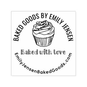 Cupcake Gebakken met Liefde Zakelijke naam Website Zelfinktende Stempel