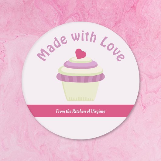 Cupcake gemaakt met Sticker liefdeslabel