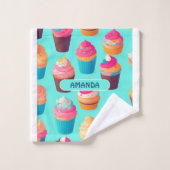 Cupcake Géométrique Coloré Motif personnalisé (Gant de toilette)