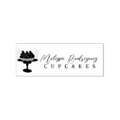 Cupcake Glas Koepel Bakkerij Bakker Script Logo Rubberstempel (Gestempeld)