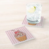 Cupcake Glazen Onderzetter (Schuin)