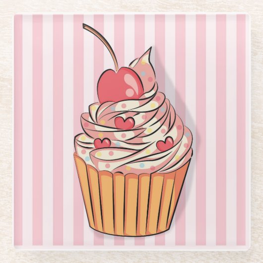 Cupcake Glazen Onderzetter (Voorkant)
