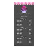 Cupcake Glitter Custom Services Price List Reclamekaart (Voorkant)