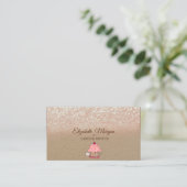 Cupcake, Glitter Ombre Landelijke Kraft Visitekaartje (Staand voorkant)