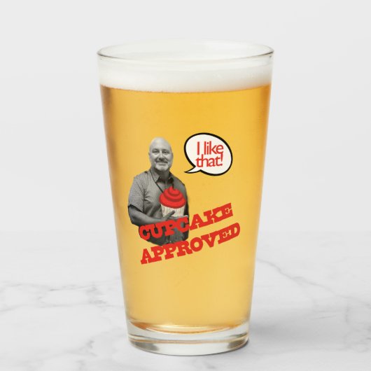 Cupcake goedgekeurd! glas (Voorkant gevuld)