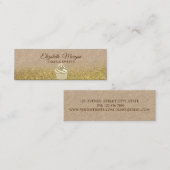 Cupcake, Gold Glitter Ombre Rustic Kraft Mini Visitekaartje (Voorkant / Achterkant)