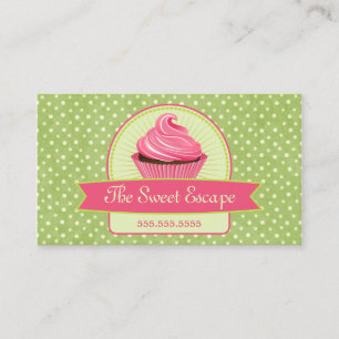 Cupcake Green en roze Visitekaartje