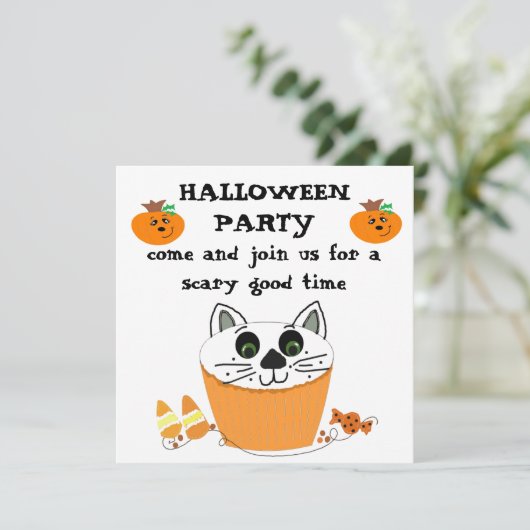 Cupcake Halloween Fête Invitation (Debout devant)