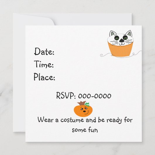 Cupcake Halloween Fête Invitation (Dos)