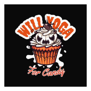 Cupcake Halloween idee voor Moms Yoga Foto Afdruk