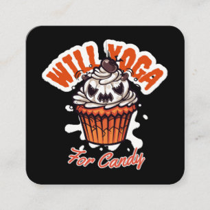 Cupcake Halloween idee voor Moms Yoga Vierkante Visitekaartje