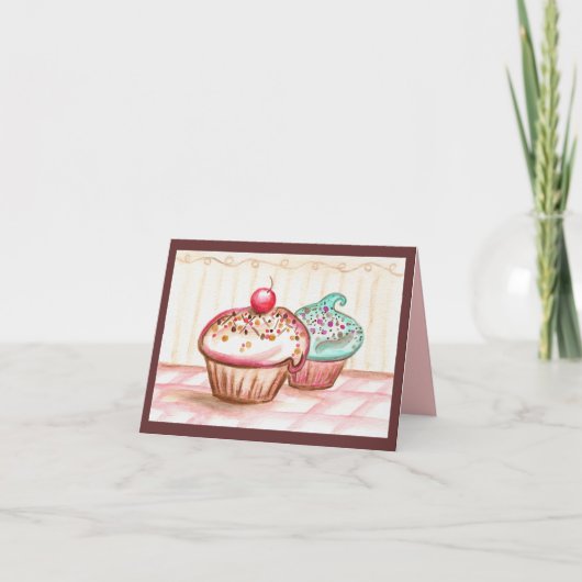 Cupcake - Hartelijk dank Bedankkaart (Voorkant)